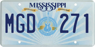 MS license plate MGD271