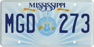 MS license plate MGD273