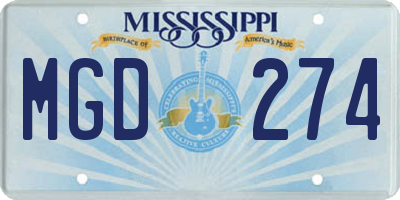 MS license plate MGD274
