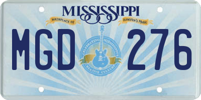 MS license plate MGD276