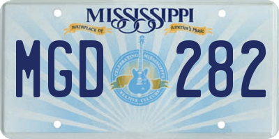 MS license plate MGD282