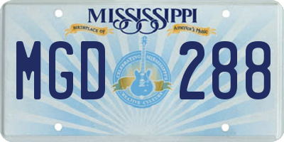 MS license plate MGD288
