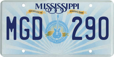 MS license plate MGD290