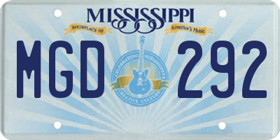 MS license plate MGD292