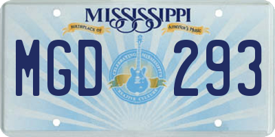 MS license plate MGD293