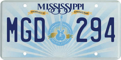 MS license plate MGD294