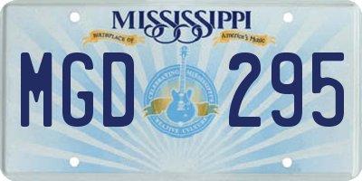 MS license plate MGD295