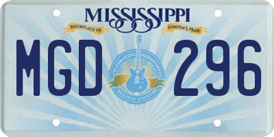 MS license plate MGD296