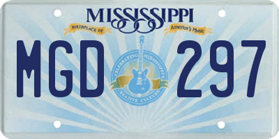 MS license plate MGD297