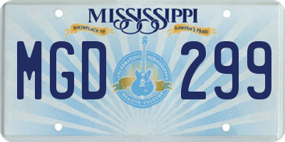 MS license plate MGD299