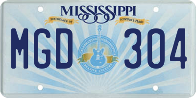 MS license plate MGD304