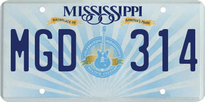 MS license plate MGD314