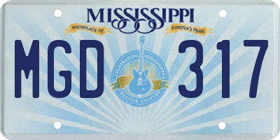MS license plate MGD317