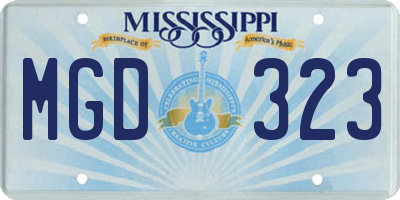 MS license plate MGD323