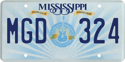 MS license plate MGD324