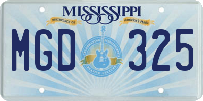 MS license plate MGD325