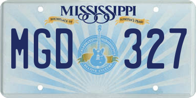 MS license plate MGD327