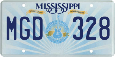 MS license plate MGD328