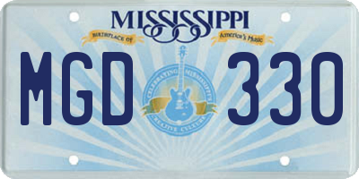 MS license plate MGD330