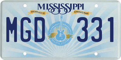 MS license plate MGD331
