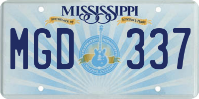 MS license plate MGD337