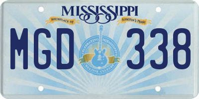 MS license plate MGD338