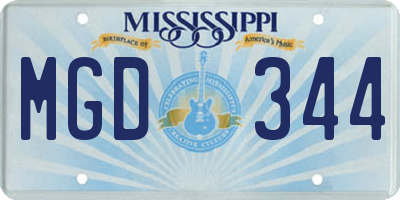MS license plate MGD344