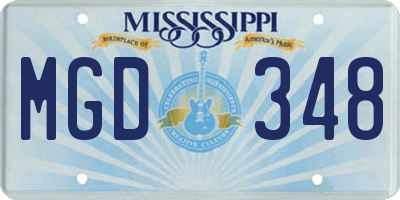 MS license plate MGD348