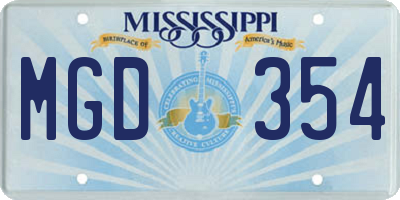 MS license plate MGD354