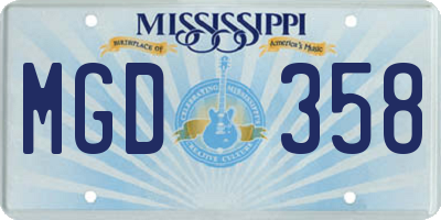 MS license plate MGD358