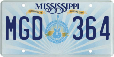MS license plate MGD364