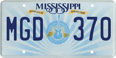 MS license plate MGD370
