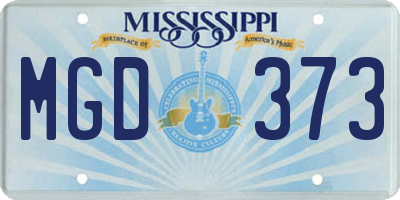 MS license plate MGD373