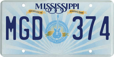 MS license plate MGD374