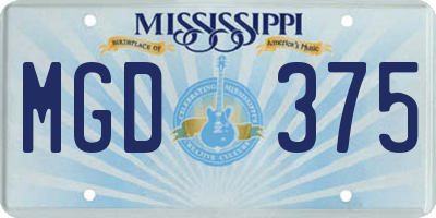 MS license plate MGD375