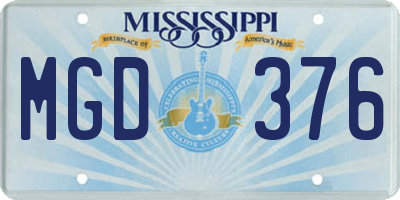 MS license plate MGD376