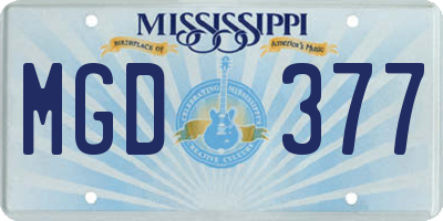 MS license plate MGD377