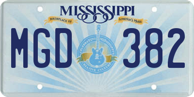 MS license plate MGD382