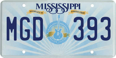 MS license plate MGD393