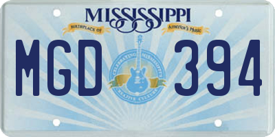 MS license plate MGD394