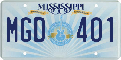 MS license plate MGD401