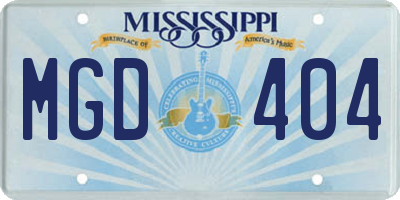 MS license plate MGD404