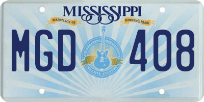 MS license plate MGD408
