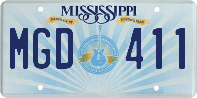 MS license plate MGD411
