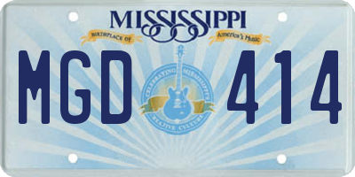 MS license plate MGD414