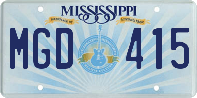 MS license plate MGD415
