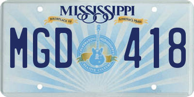 MS license plate MGD418