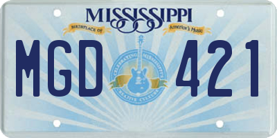 MS license plate MGD421