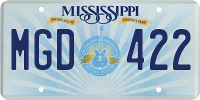 MS license plate MGD422