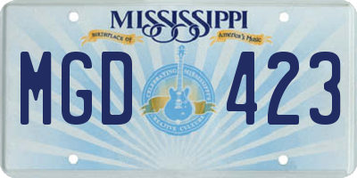 MS license plate MGD423